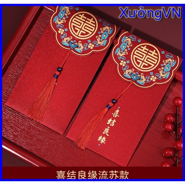 Bao Lì Xì Đỏ Đám Cưới Hỏi Phong Cách Sang Trọng, Quà Tặng Dễ Thương May Mắn, Lì Xì TẾT Mừng Năm Mới