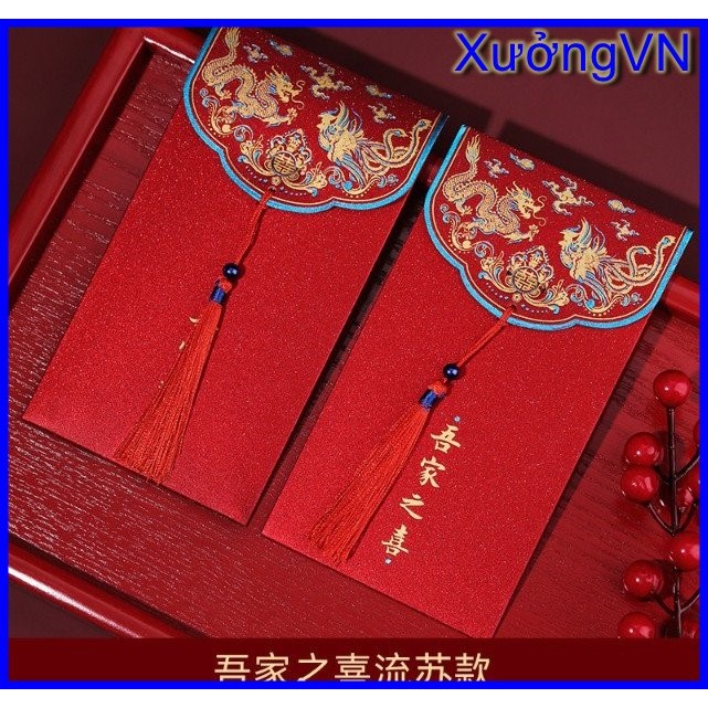 Bao Lì Xì Đỏ Đám Cưới Hỏi Phong Cách Sang Trọng, Quà Tặng Dễ Thương May Mắn, Lì Xì TẾT Mừng Năm Mới