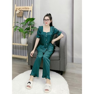 Đồ bộ nữ ANH MỸ pijama mặc nhà chất liệu lụa xước cao cấp tay ngắn SP0037