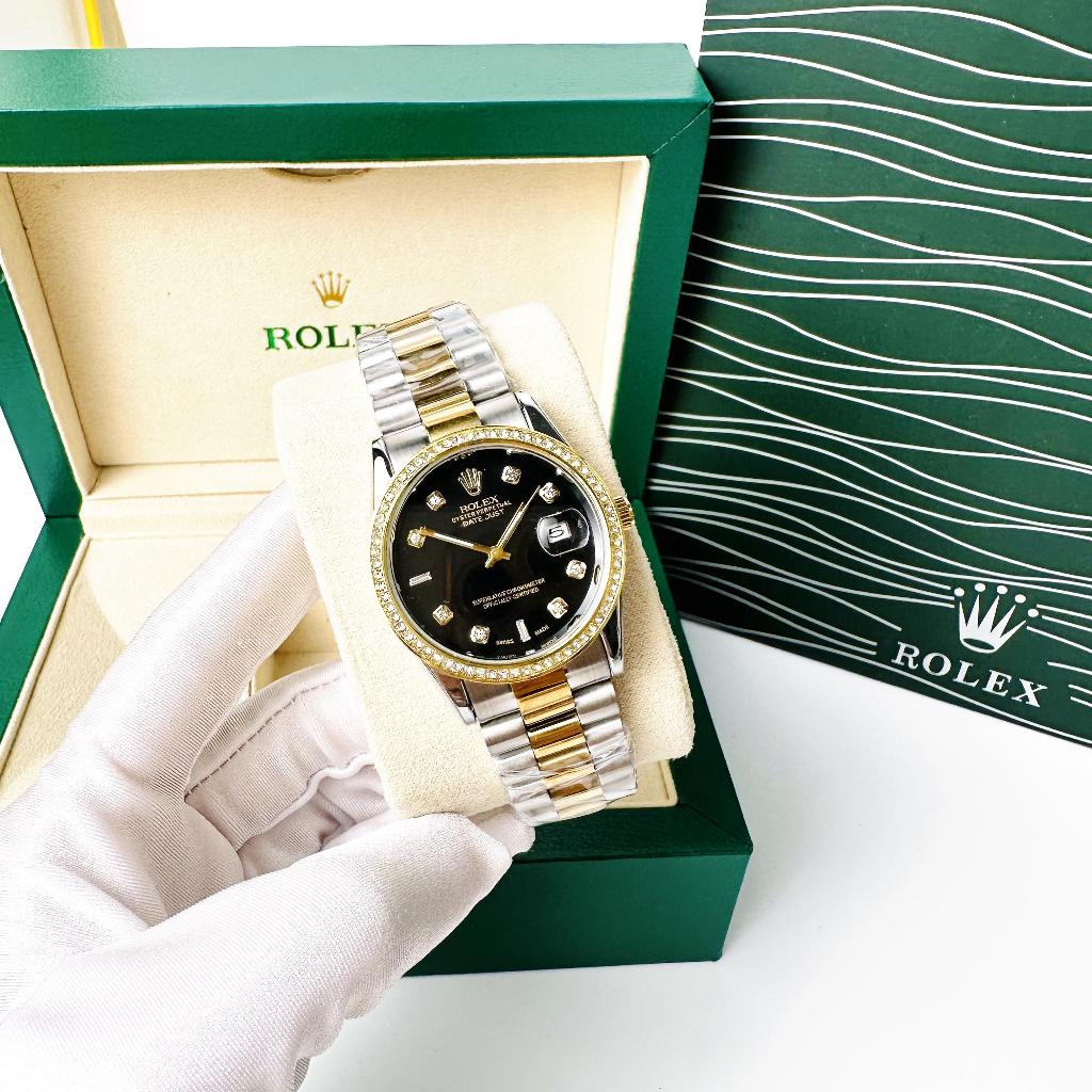 [Fullboxx 1:1] Đồng hồ nam Rolex - viền đá dây kim loại chống nước -rolex Shop
