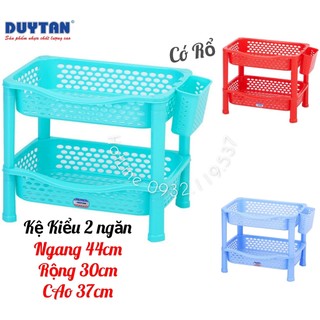 🌱Duy Tân Store🌱 Kệ chén nhựa duy tân Kiểu 2 Ngăn Có Rổ Tiện Dụng