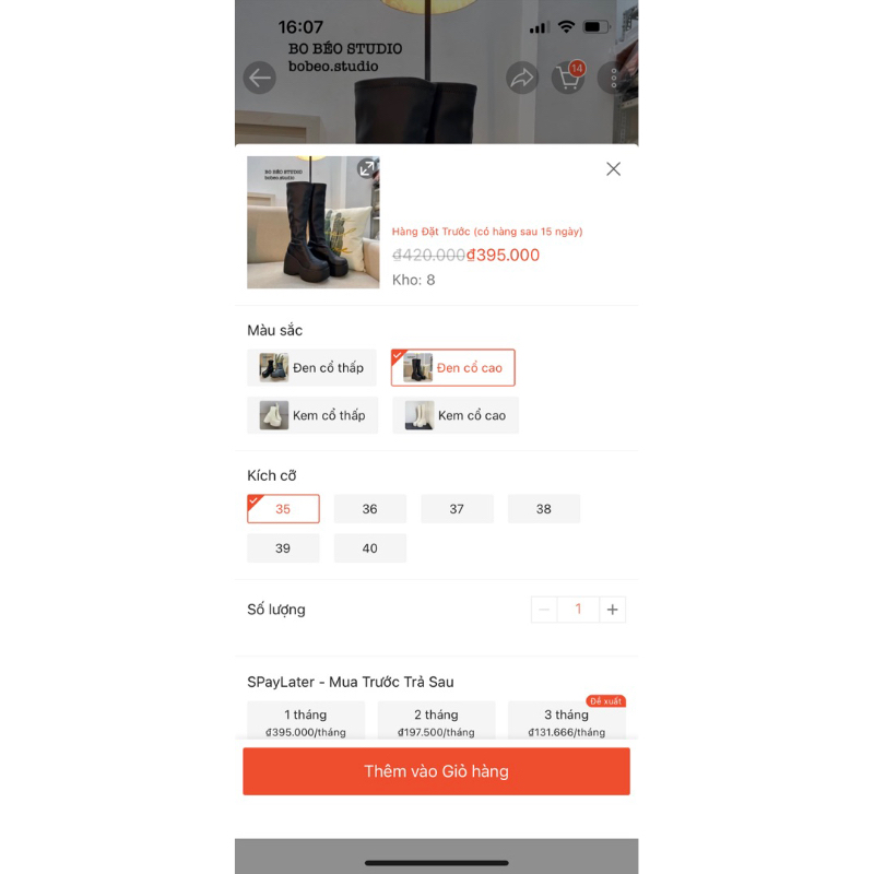 Pass boots đế cao