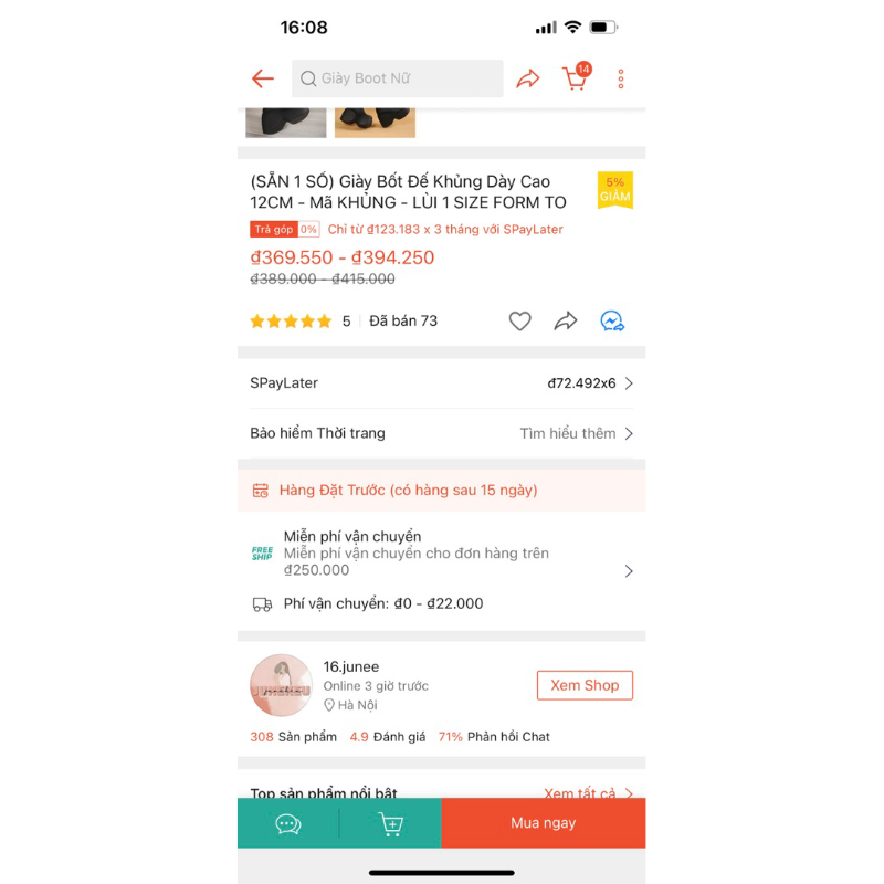 Pass boots đế cao