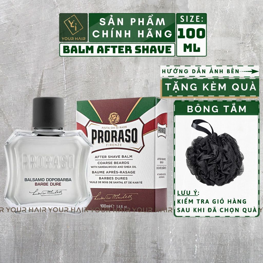 Kem Dưỡng Làm Dịu Da Sau Cạo Cho Râu Cứng Proraso After Shave Lotion Nourishing - 100ml | Mùi Gỗ đàn hương