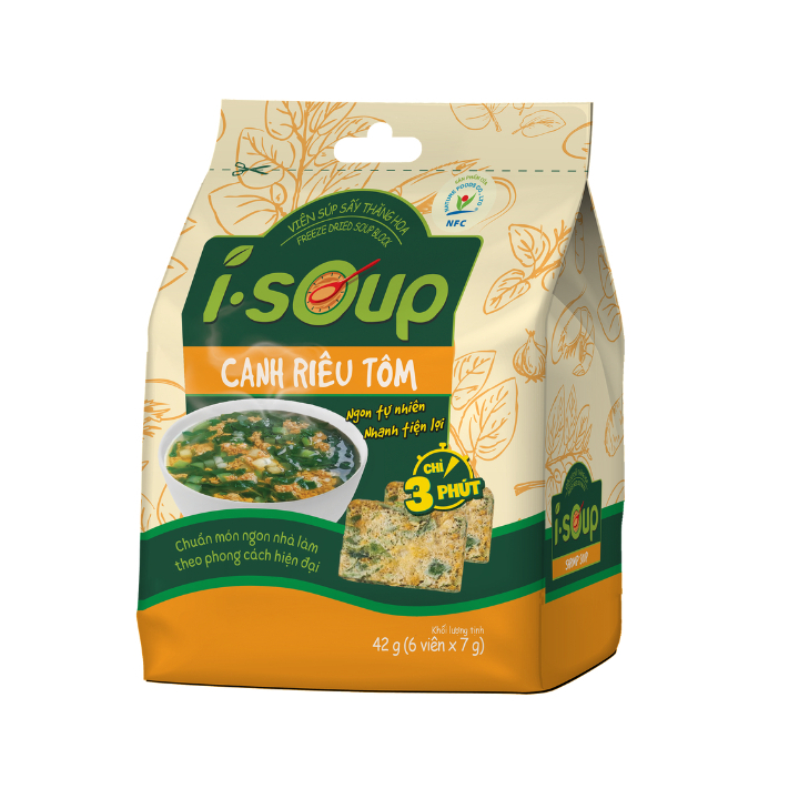 Canh Riêu Tôm Ăn Liền I-Soup 42g - Viên Súp Sấy Thăng Hoa