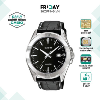 Đồng hồ casio nam mtp-1308l-1avdf mặt tròn màu đen dây da chính hãng
