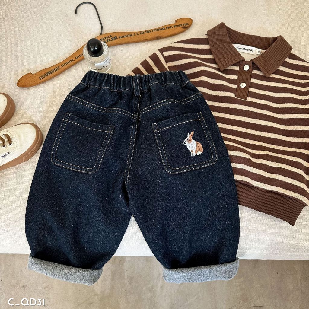 Quần Jeans cho bé trai EMBES KIDS, quần Jean cho bé 11kg đến 31kg