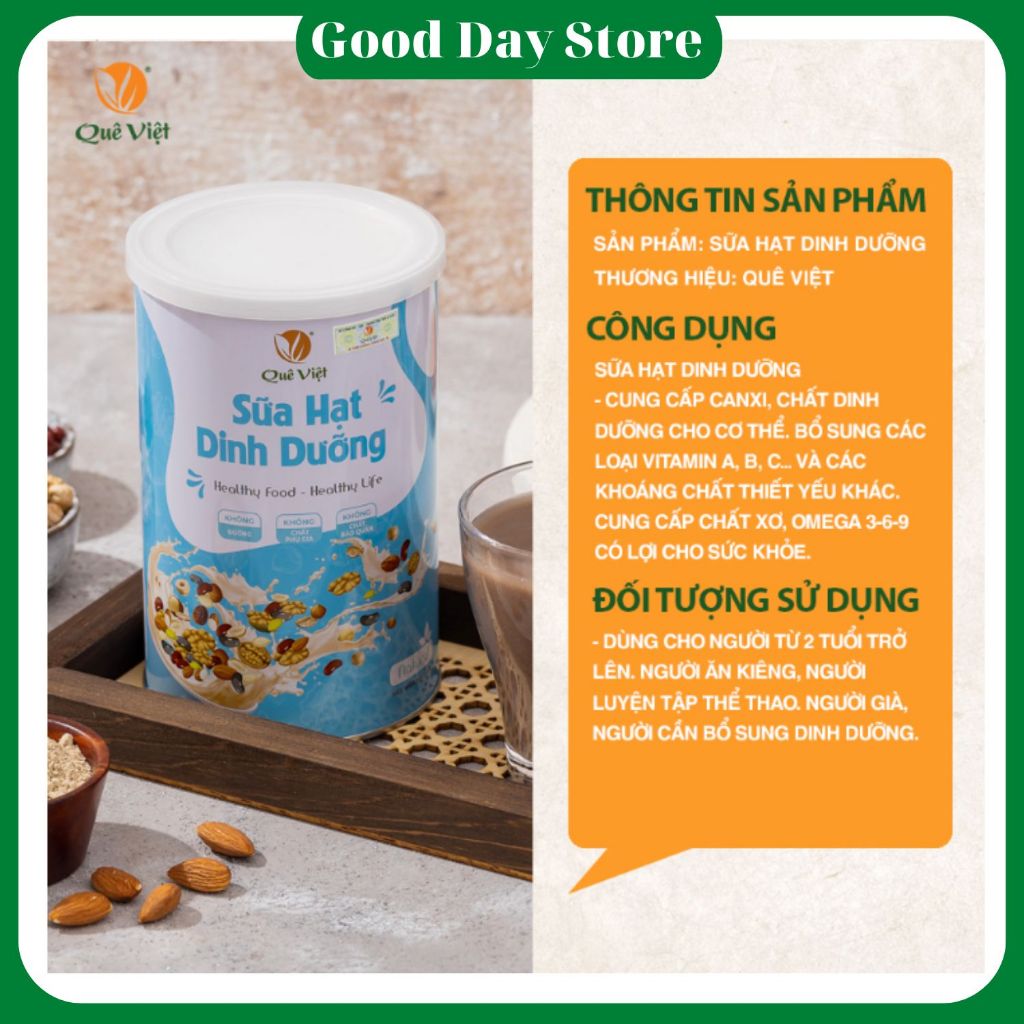 Sữa hạt Quê Việt ,sữa thực vật bổ sung dinh dưỡng cho cơ thể,Mang đến bữa ăn lành mạnh, bổ dưỡng từ thực vật