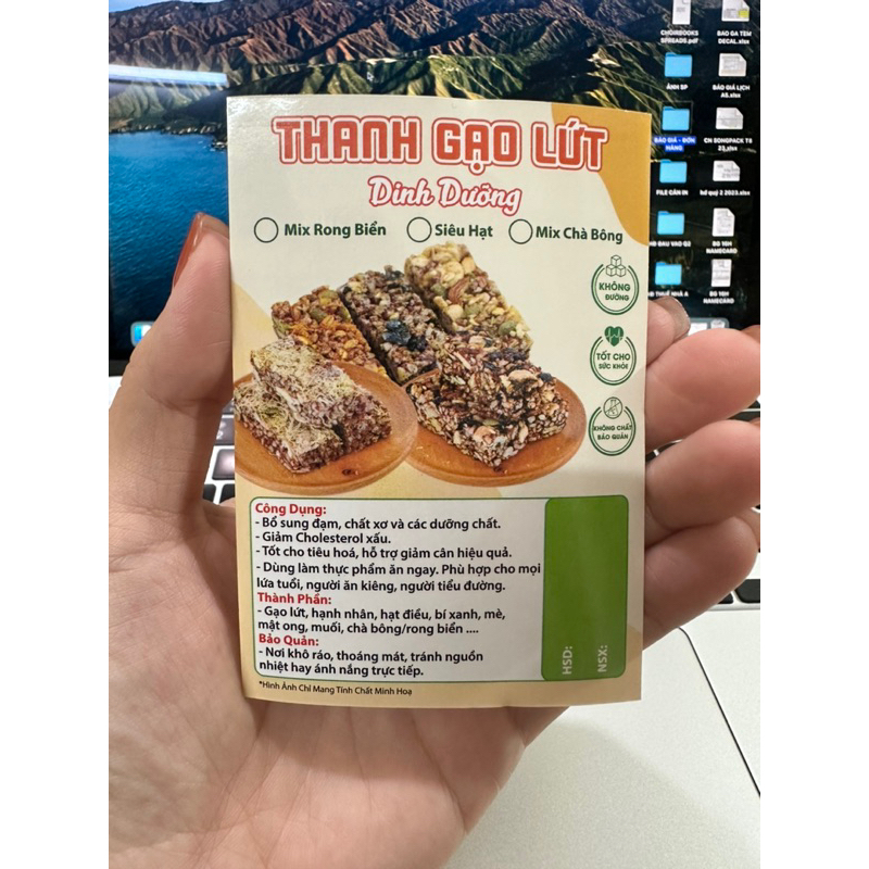 Tem Dán Sản Phẩm Ăn Vặt, Tem Dán Sản Phẩm, Tem Hạt Dinh Dưỡng 7x10 cm - Cán Bóng Sáng Đẹp