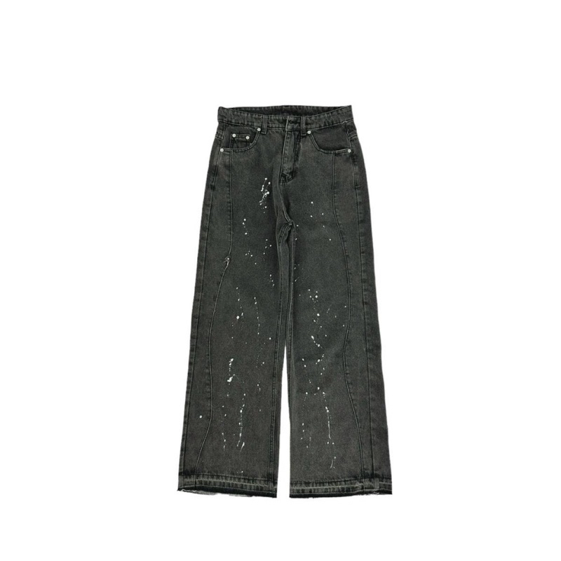 BLACK PAINT BAGGY JEANS - Quần Đen Chấm Tưa Lai Chân
