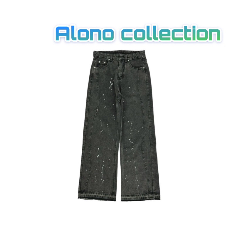 BLACK PAINT BAGGY JEANS - Quần Đen Chấm Tưa Lai Chân