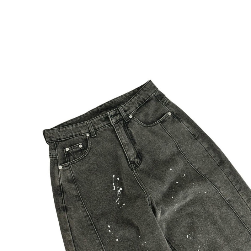 BLACK PAINT BAGGY JEANS - Quần Đen Chấm Tưa Lai Chân