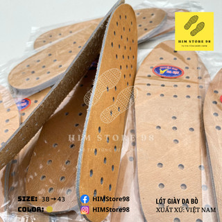 Lót giày nam HIMStore98 làm từ da bò 100% giúp khử mùi hôi chân
