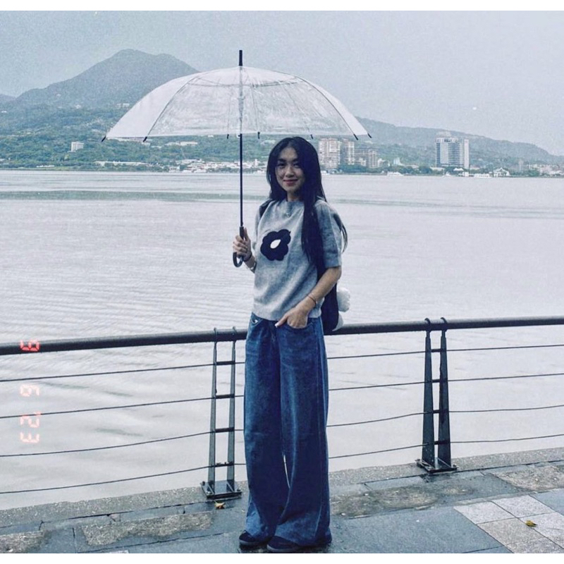 Áo Len Xám Tay Cộc Thêu Hoa - Hàng Có Sẵn