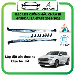 Bậc lên xuống xe Hyundai Santafe 2019 - 2022, Mẫu Chấm Bi cao cấp, bền bỉ chắc chắn
