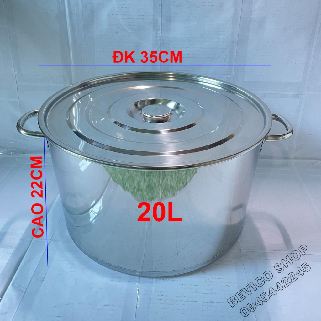Nồi inox thấp 35cm , 40cm  | nấu súp, hầm xương, luộc gà...