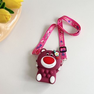 Túi đeo chéo gấu dâu, pop it cho bé, cute