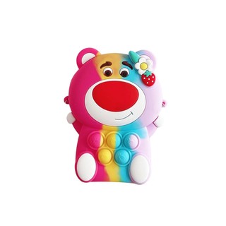 Túi đeo chéo gấu dâu, pop it cho bé, cute