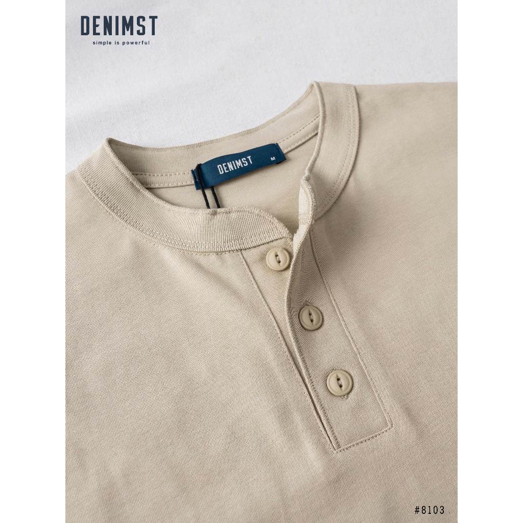 Áo Thun Nam Henley Dài Tay Denimst 8103, Basic, Co Giãn Thoải Mái