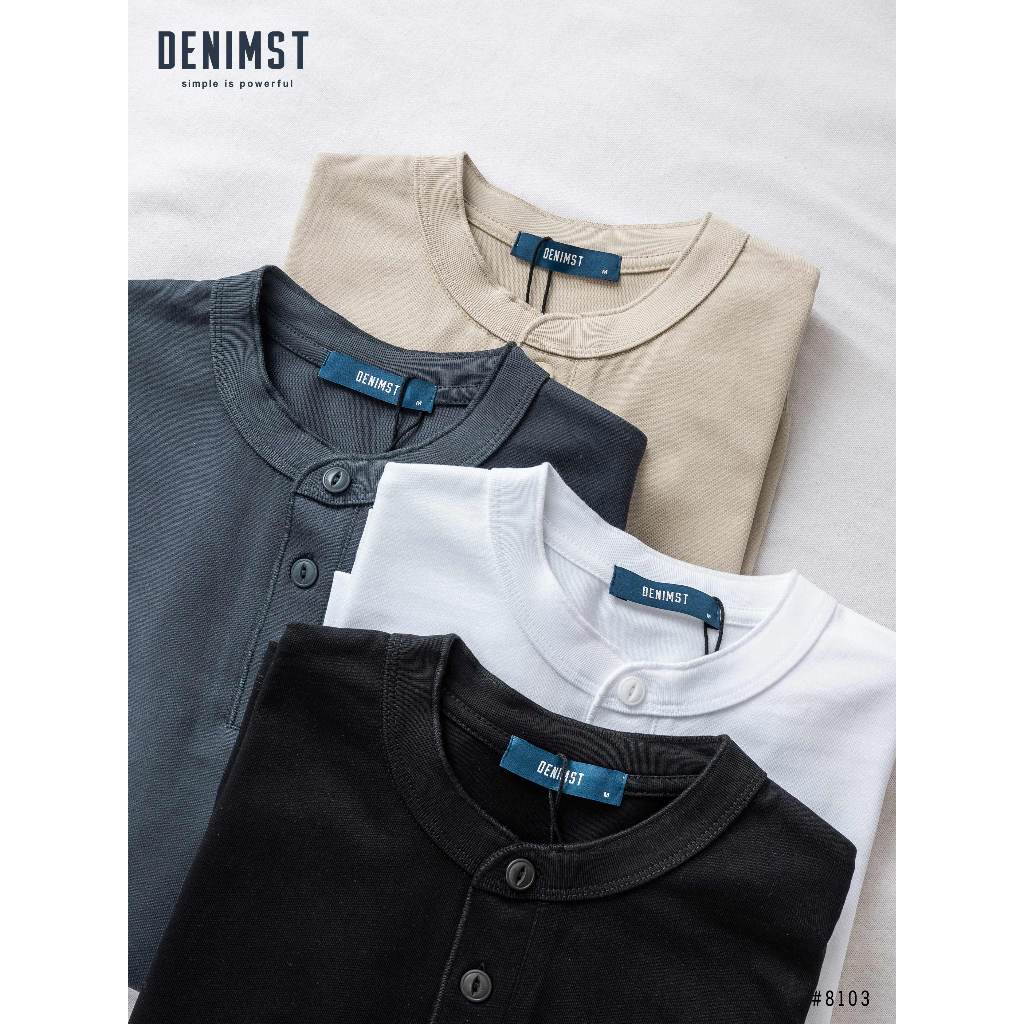 Áo Thun Nam Henley Dài Tay Denimst 8103, Basic, Co Giãn Thoải Mái