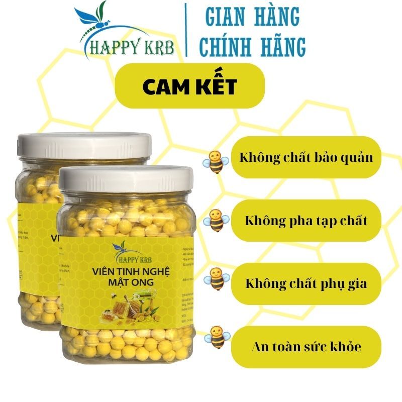 VIÊN TINH NGHỆ MẬT ONG CAO CẤP HAPPY KRB Hộp 500gr