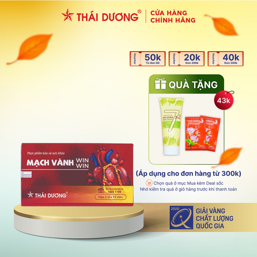 Viên uống hỗ trợ sức khỏe mạch vành Win Win - Sao Thái Dương hộp 30 viên