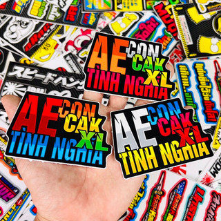 Tem sticker logo cà khịa ae dán trang trí xe, laptop, vali .v.v