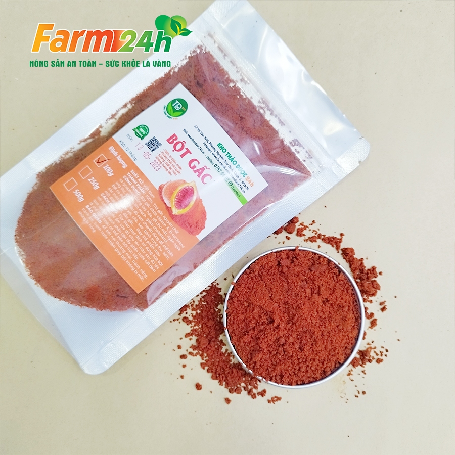 Bột gấc đỏ 100% nguyên chất, tạo màu, mùi vị tự nhiên, nấu xôi, bánh, thạch, mứt, hàng công ty, đầy đủ kiểm định