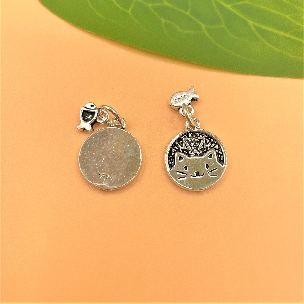 Charm móc treo mèo và cá cực kỳ cute bạc thái và bạc ý 925 - Charm Bạc 925 - Mã CA1165 CB1165
