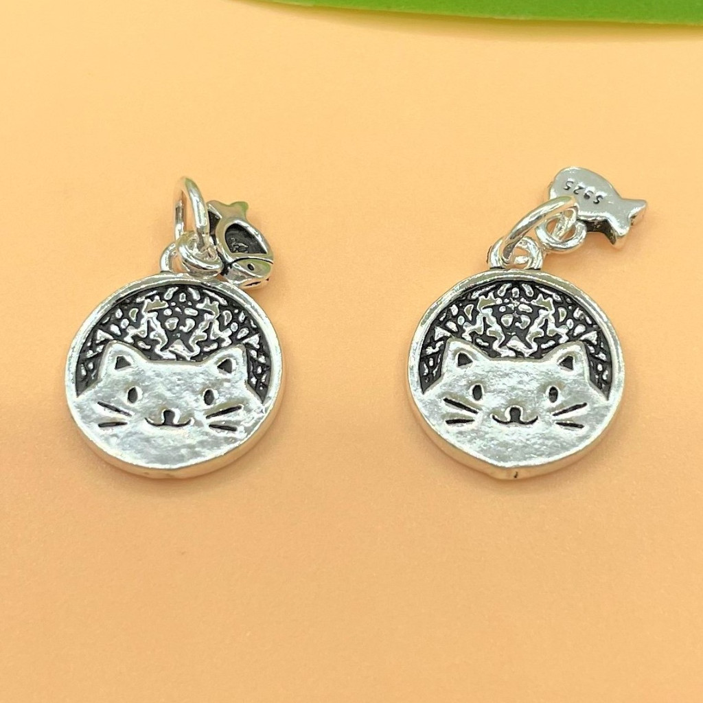Charm móc treo mèo và cá cực kỳ cute bạc thái và bạc ý 925 - Charm Bạc 925 - Mã CA1165 CB1165