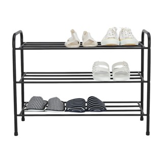 Kệ Giaỳ Dép 3 Tầng DAVE Chất Liệu Sắt Sơn Tĩnh Điện Màu Đen 72x30x55 cm | Index Living Mall | Nhập khẩu Thái Lan