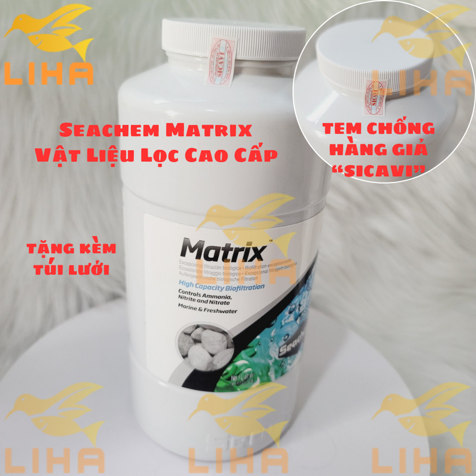 Seacheam Matrix CÓ TEM 1 Lít - Vật Liệu Lọc Cao Cấp Cho Bể Cá