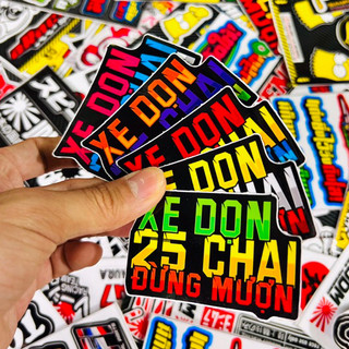 Tem logo sticker vui nhộn chống thấm nước, dán trang trí xe