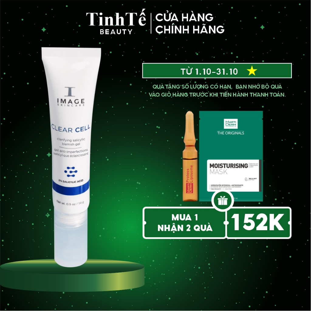 Gel chấm mụn và giảm viêm cấp tốc Image Clear Cell Clarifying Salicylic Blemish Gel 2% Salicylic Acid và Zinc PCA 14g