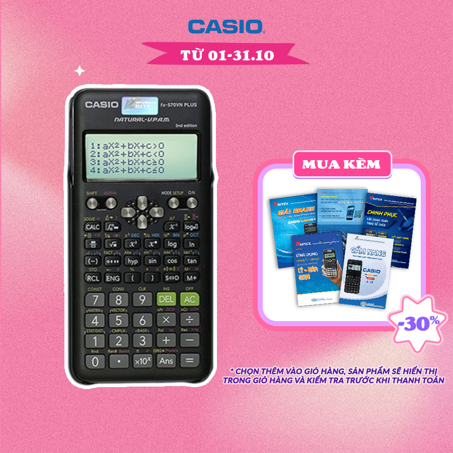 Máy tính Casio FX-570VN Plus New (2nd Edition) dành cho học sinh cấp 2 và cấp 3 chuyên dụng phòng thi và thi đại học