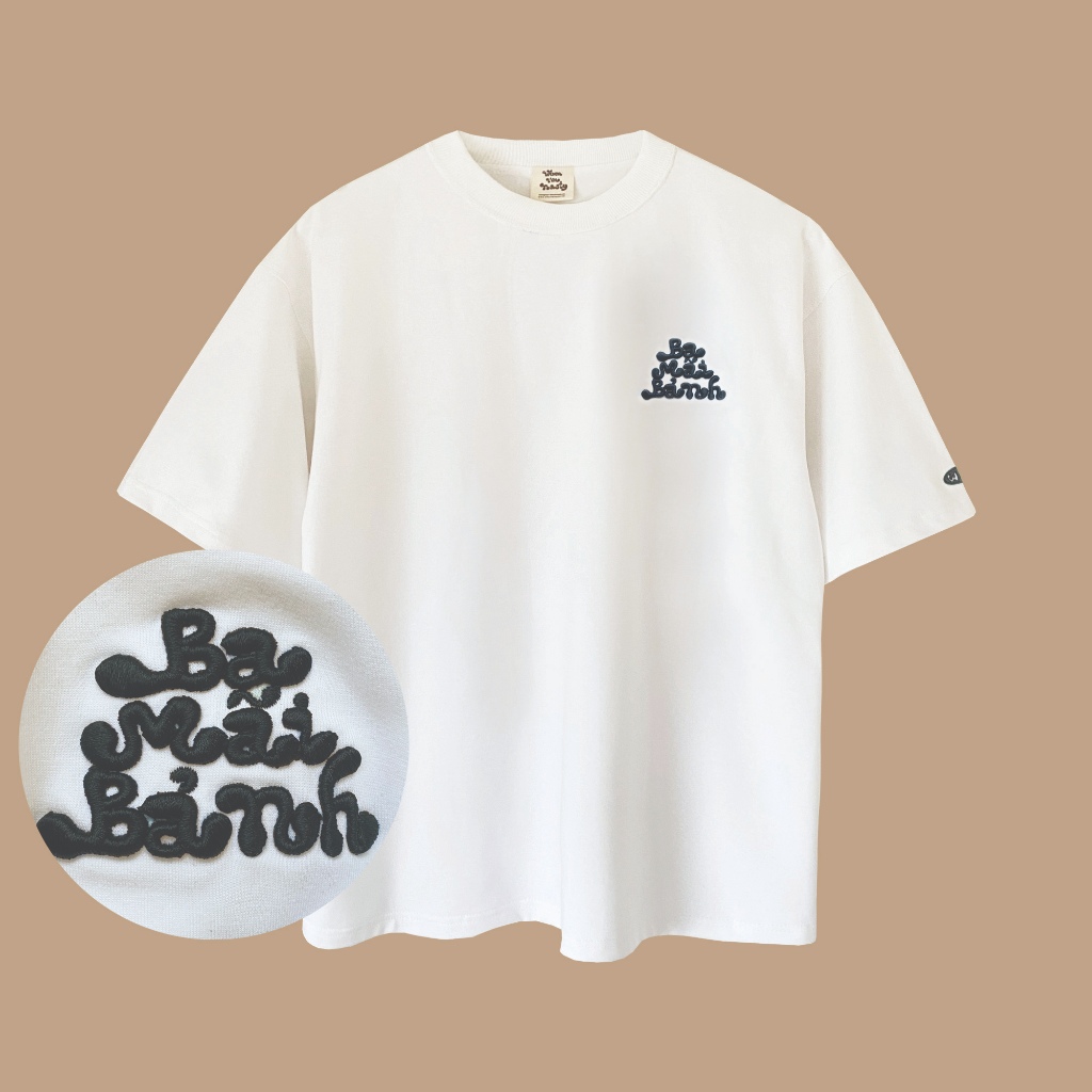 COMBO bộ 4 áo thun tay ngắn nam nữ đơn giản vải thoái mái thêu logo Mãi thiết kế WHENIMNASTY