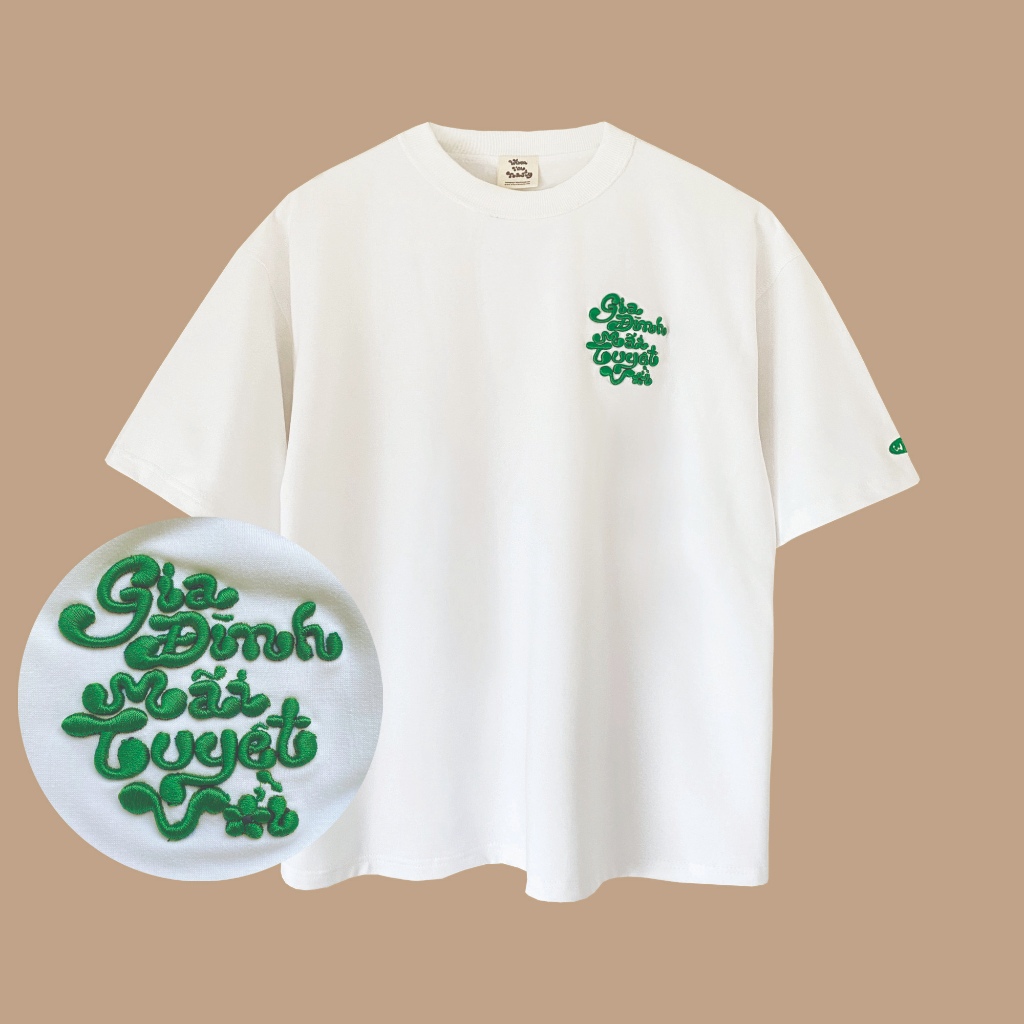 COMBO bộ 4 áo thun tay ngắn nam nữ đơn giản vải thoái mái thêu logo Mãi thiết kế WHENIMNASTY