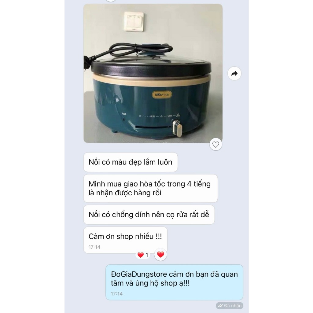 Nồi Lẩu Chiên Xào Đa Năng Chính Hãng Bear Dung Tích 4L Model DHG-P40C1-Bảo Hành 12 Tháng-LovingHome