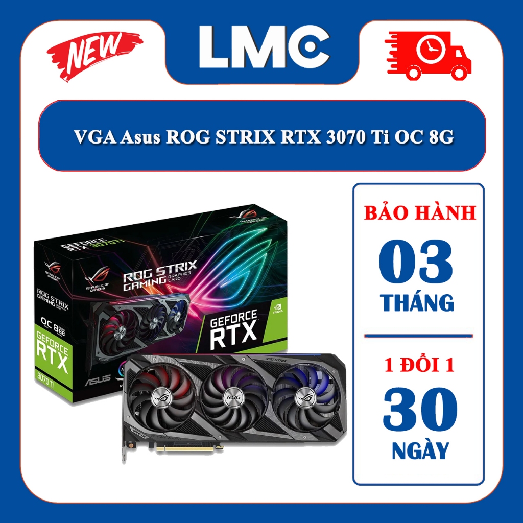 VGA Asus ROG STRIX RTX 3070 Ti OC 8G Fullbox - Đã qua sử dụng BH90D