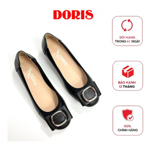 Giày búp bê đế xuồng 3cm da thật khoá tròn doris dr303