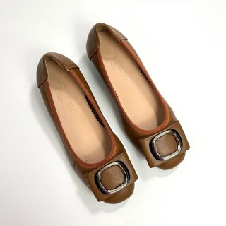 [ XẢ KHO ]Giày Búp Bê Đế Xuồng 3cm Da Thật Khoá Tròn DORIS DR303