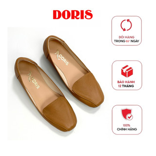 Giày búp bê đế xuồng da thật 3cm mũi vuông doris dr305- có bảo hành