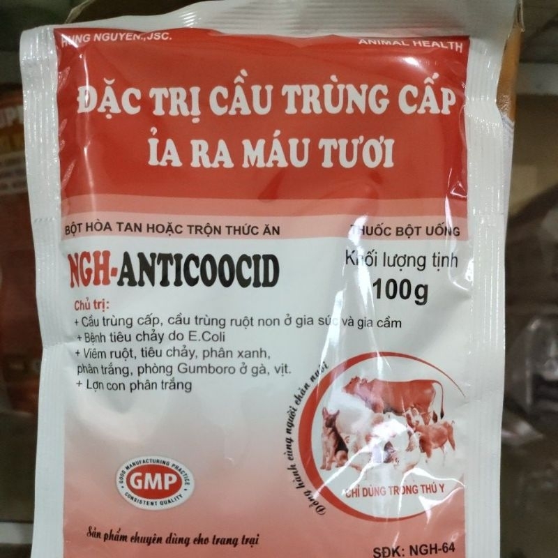 Cầu trùng cấp ỉa ra máu tươi 100g, tiêu chảy phân xanh, trắng, phòng Gumboro gà