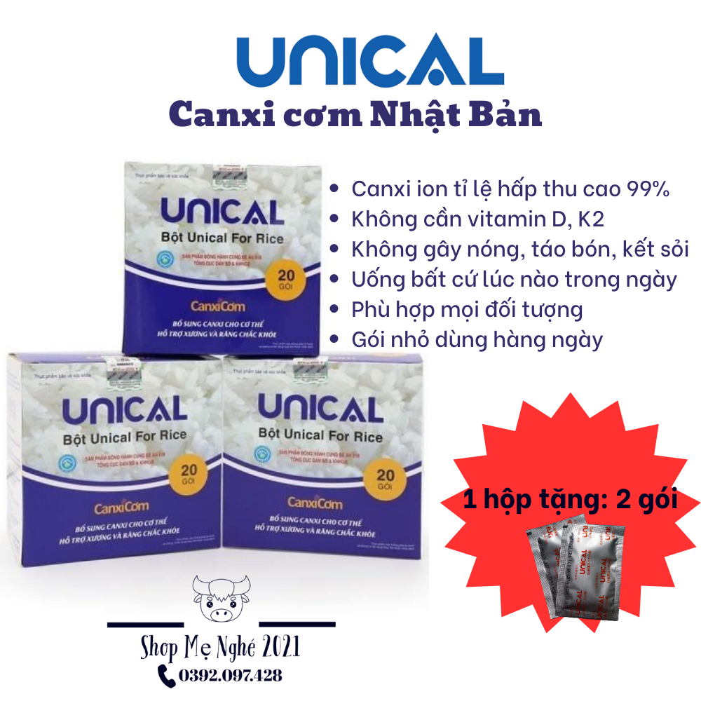 Thêm 2 gói mỗi hộp Canxi cơm Nhật Bản- Unical for rice