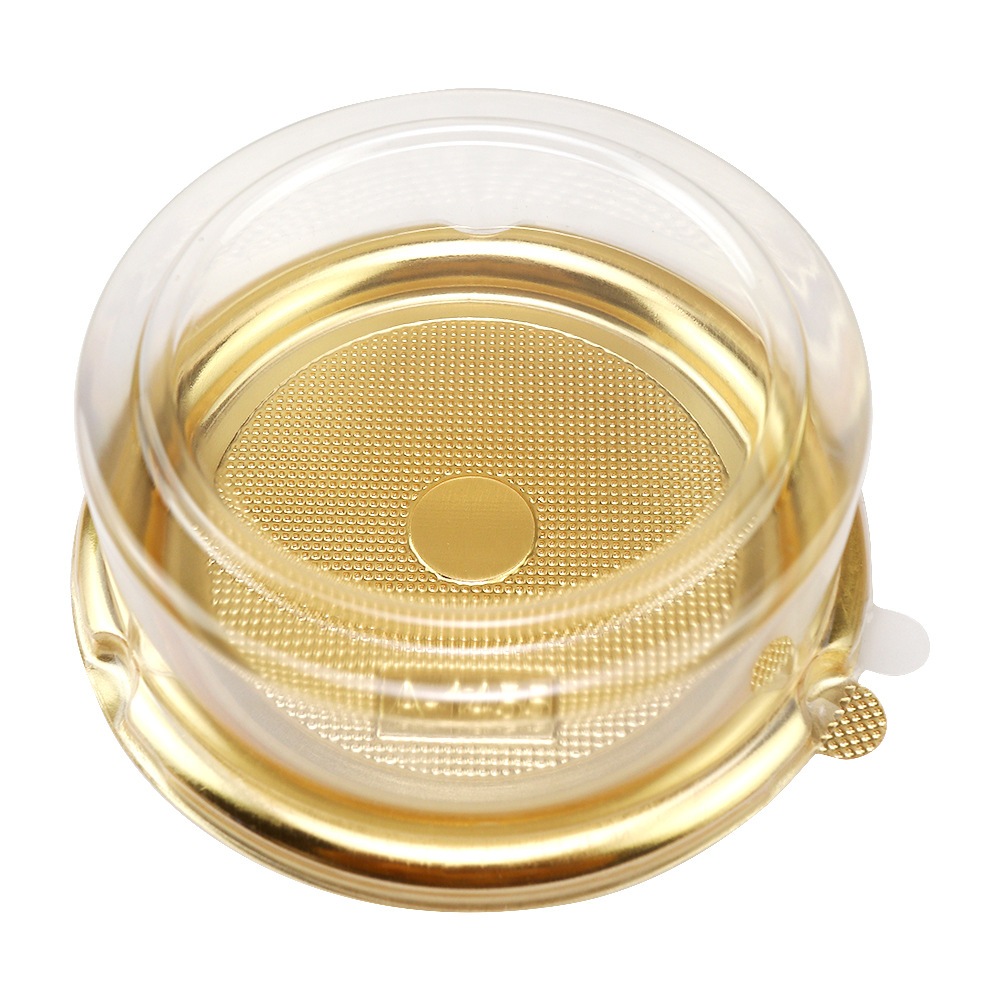 Set 50 Hộp Nhựa Tròn Đáy Vàng Đựng Bánh A1455