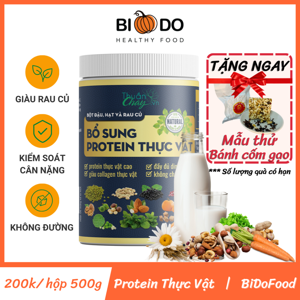 Bột Ngũ Cốc Dinh Dưỡng Đậu Hạt Rau Củ 500g Thuần Chay - Bí Đỏ Food - Bổ Sung Protein Thực Vật