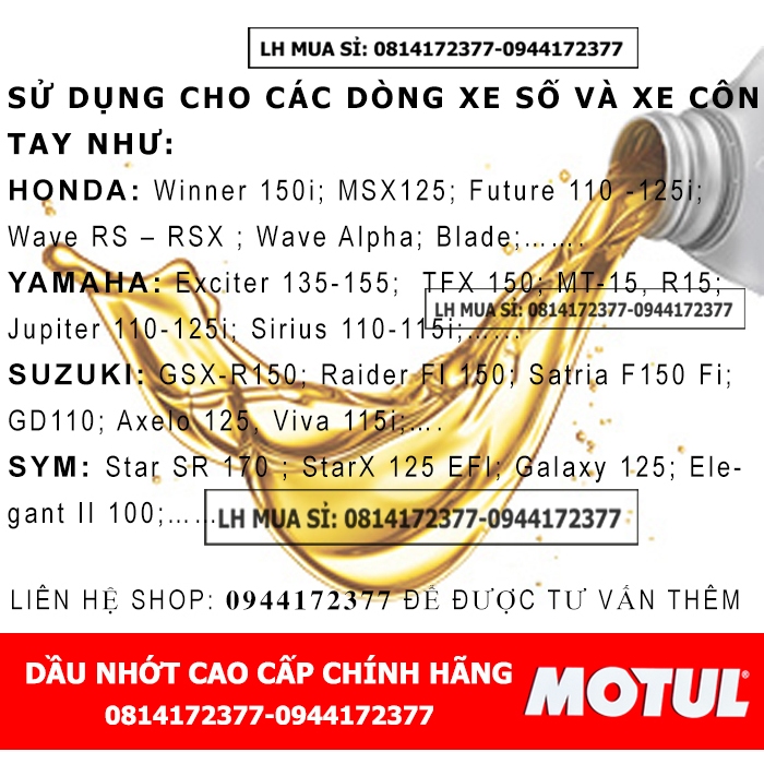 Bình 1L Dầu nhớt xe số MOTUL GP POWER 10W40 1000ML - Shopnhottot