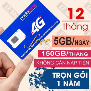 SIM 4G MOBIFONE [12MDT50] [12FD50] [12MDT150] DÙNG 6000GB TỐC ĐỘ CAO. MIỄN PHÍ CẢ NĂM