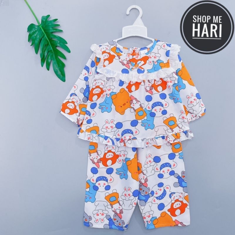 Bộ tole/ lanh tay dài quần dài babydoll phối ren