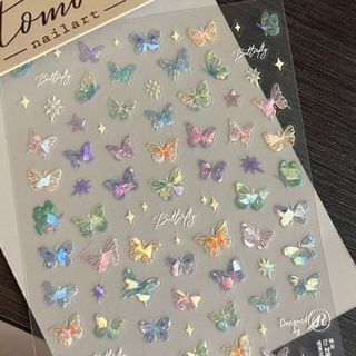 Miếng Dán Móng Nail Sticker Mini Trang Trí Móng Tay Bươm Bướm Hologram Butterfly 2D Phẳng